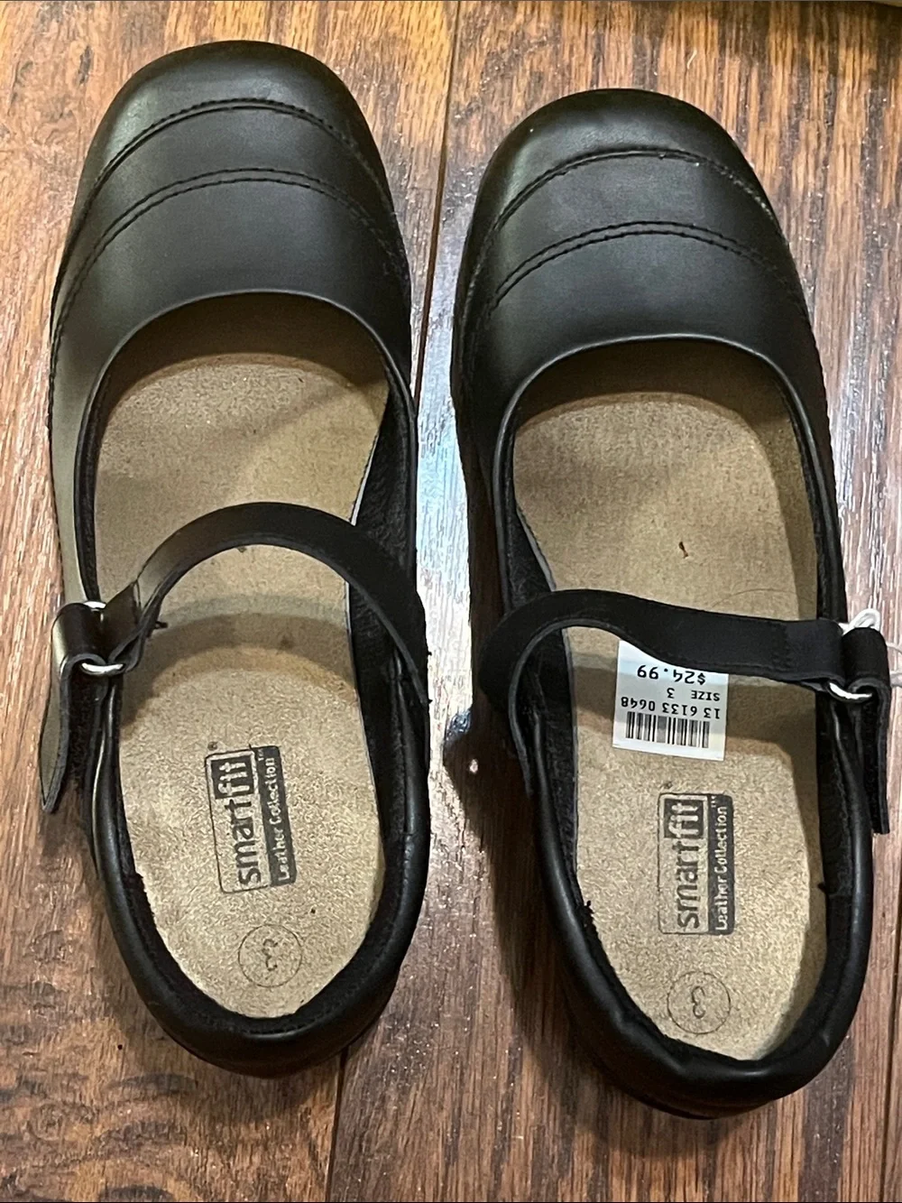 smartfit Black Big Girls Mary Jane Dress Shoes Velcro close